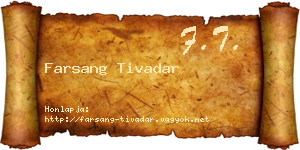 Farsang Tivadar névjegykártya