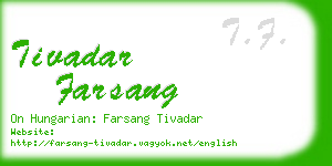 tivadar farsang business card